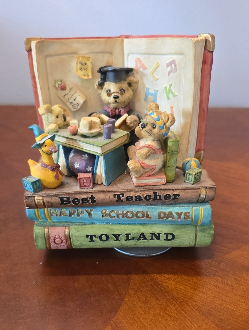 Vintage 'Best Teacher' Decorative School Music Box